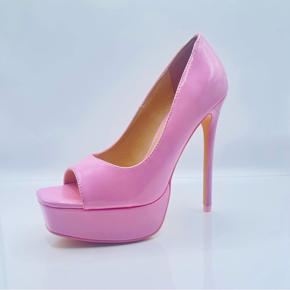 Women’s 6 Inch Stiletto high heels Square Peep Toe Platform - Picture 2 of 4